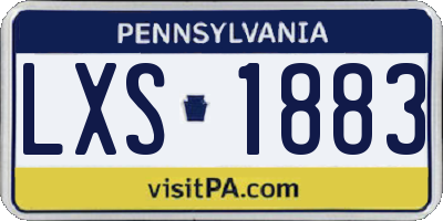 PA license plate LXS1883