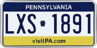 PA license plate LXS1891