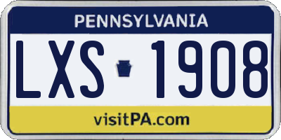 PA license plate LXS1908
