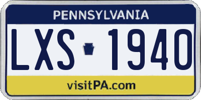PA license plate LXS1940