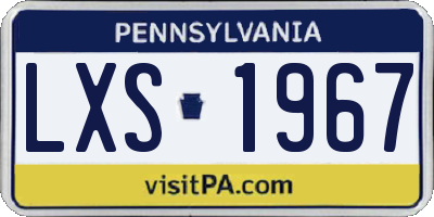 PA license plate LXS1967