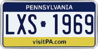 PA license plate LXS1969