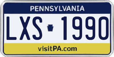 PA license plate LXS1990