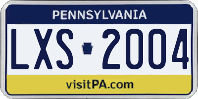 PA license plate LXS2004