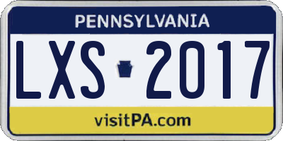 PA license plate LXS2017