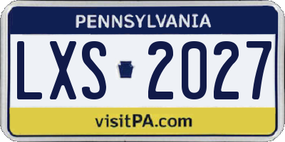 PA license plate LXS2027