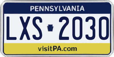 PA license plate LXS2030