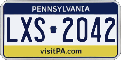 PA license plate LXS2042