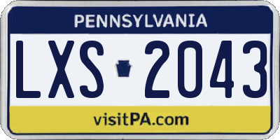 PA license plate LXS2043