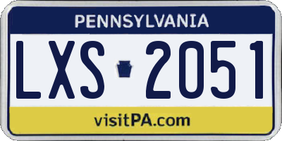 PA license plate LXS2051