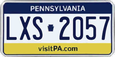 PA license plate LXS2057