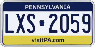 PA license plate LXS2059