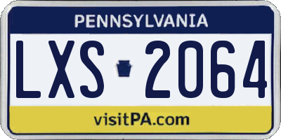 PA license plate LXS2064