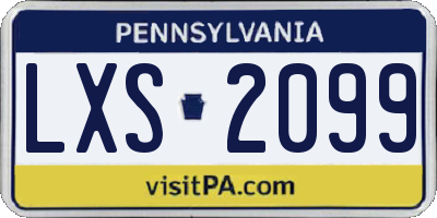 PA license plate LXS2099