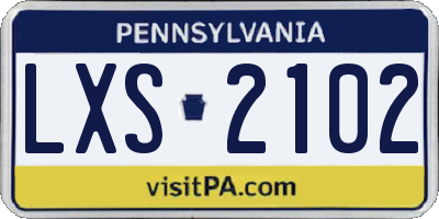 PA license plate LXS2102