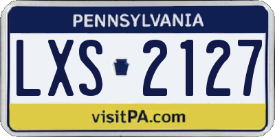 PA license plate LXS2127