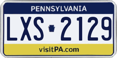 PA license plate LXS2129