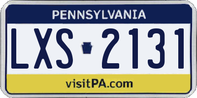 PA license plate LXS2131