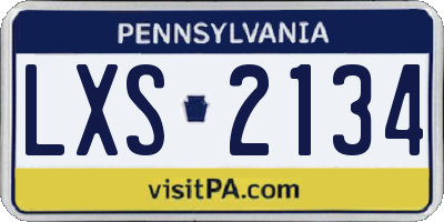 PA license plate LXS2134