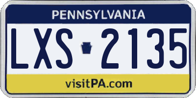 PA license plate LXS2135