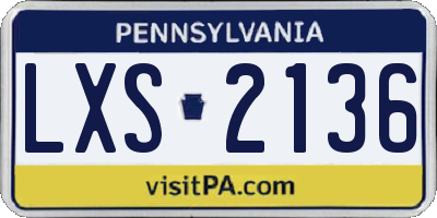 PA license plate LXS2136