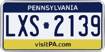PA license plate LXS2139
