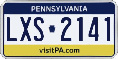 PA license plate LXS2141