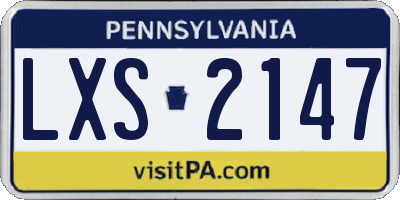PA license plate LXS2147