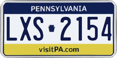 PA license plate LXS2154