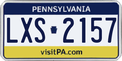 PA license plate LXS2157