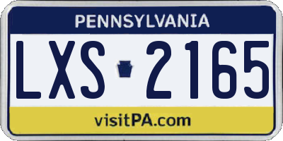 PA license plate LXS2165