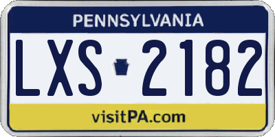PA license plate LXS2182