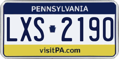 PA license plate LXS2190