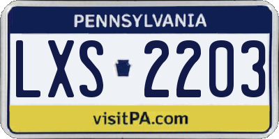 PA license plate LXS2203