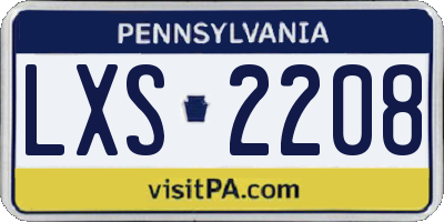 PA license plate LXS2208