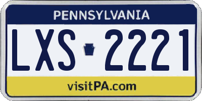 PA license plate LXS2221