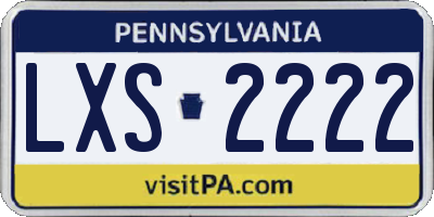 PA license plate LXS2222