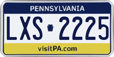PA license plate LXS2225