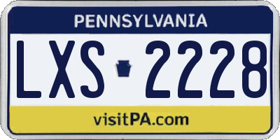 PA license plate LXS2228