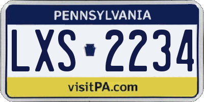 PA license plate LXS2234
