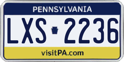 PA license plate LXS2236