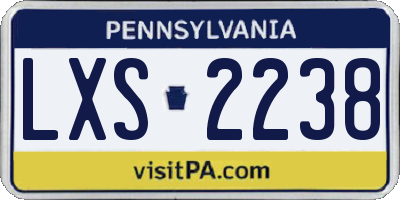 PA license plate LXS2238