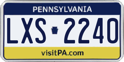 PA license plate LXS2240