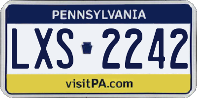 PA license plate LXS2242