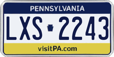PA license plate LXS2243