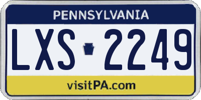 PA license plate LXS2249