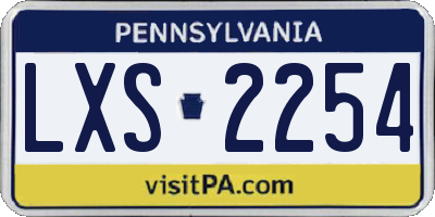PA license plate LXS2254