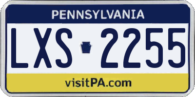 PA license plate LXS2255
