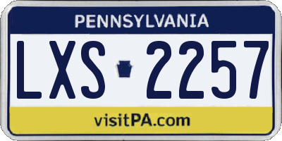 PA license plate LXS2257