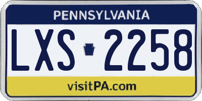 PA license plate LXS2258